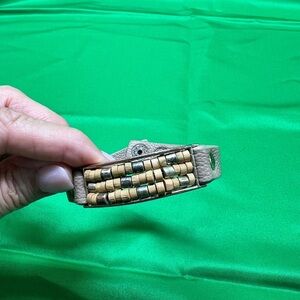 Mixed Beaded and Leather Bracelet snap on